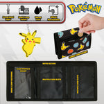 Pokemon Kids Wallet and Key Ring Set, Pikachu Trifold Wallet Gift Set - Get Trend