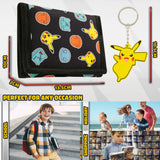 Pokemon Kids Wallet and Key Ring Set, Pikachu Trifold Wallet Gift Set - Get Trend
