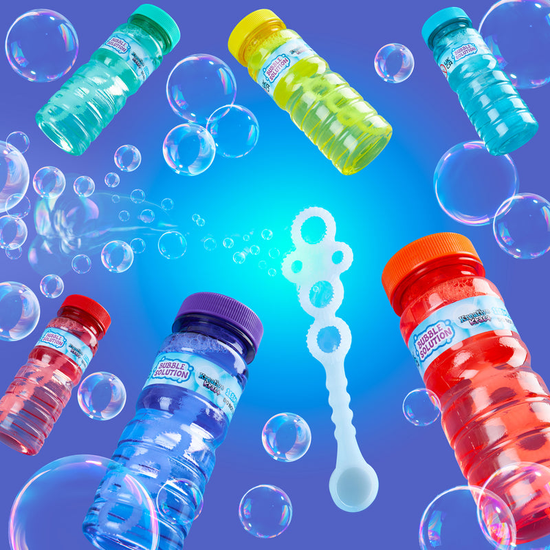 KreativeKraft Mini Bottles Bubble Solution with Bubble Wand - 2 Pack - Get Trend