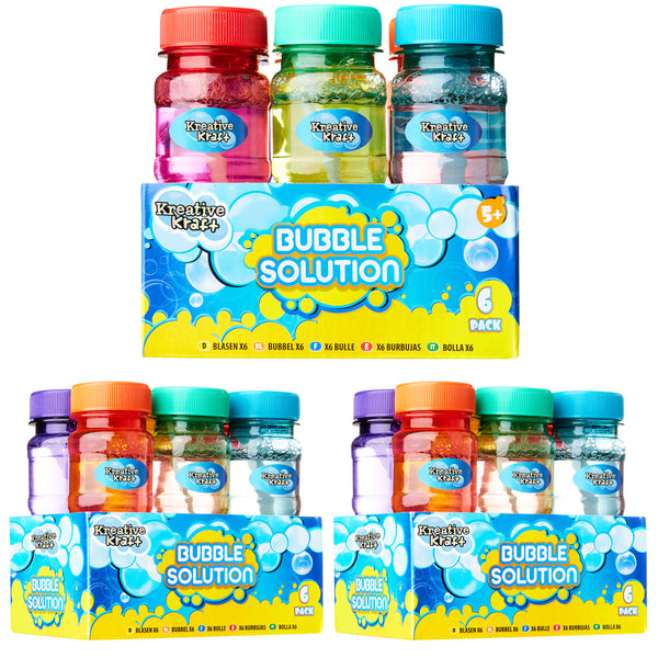 KreativeKraft Mini Bottles Bubble Solution with Bubble Wand - 3 Pack