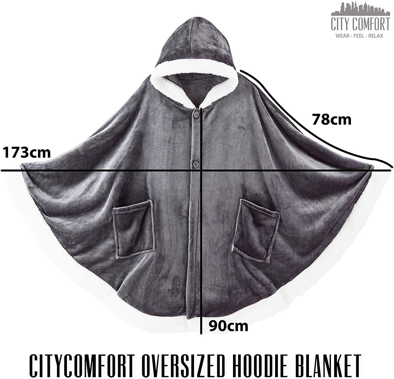 CityComfort Blanket Hoodie For Women Snuggle Sherpa Oversized Hoodie Blanket - Get Trend