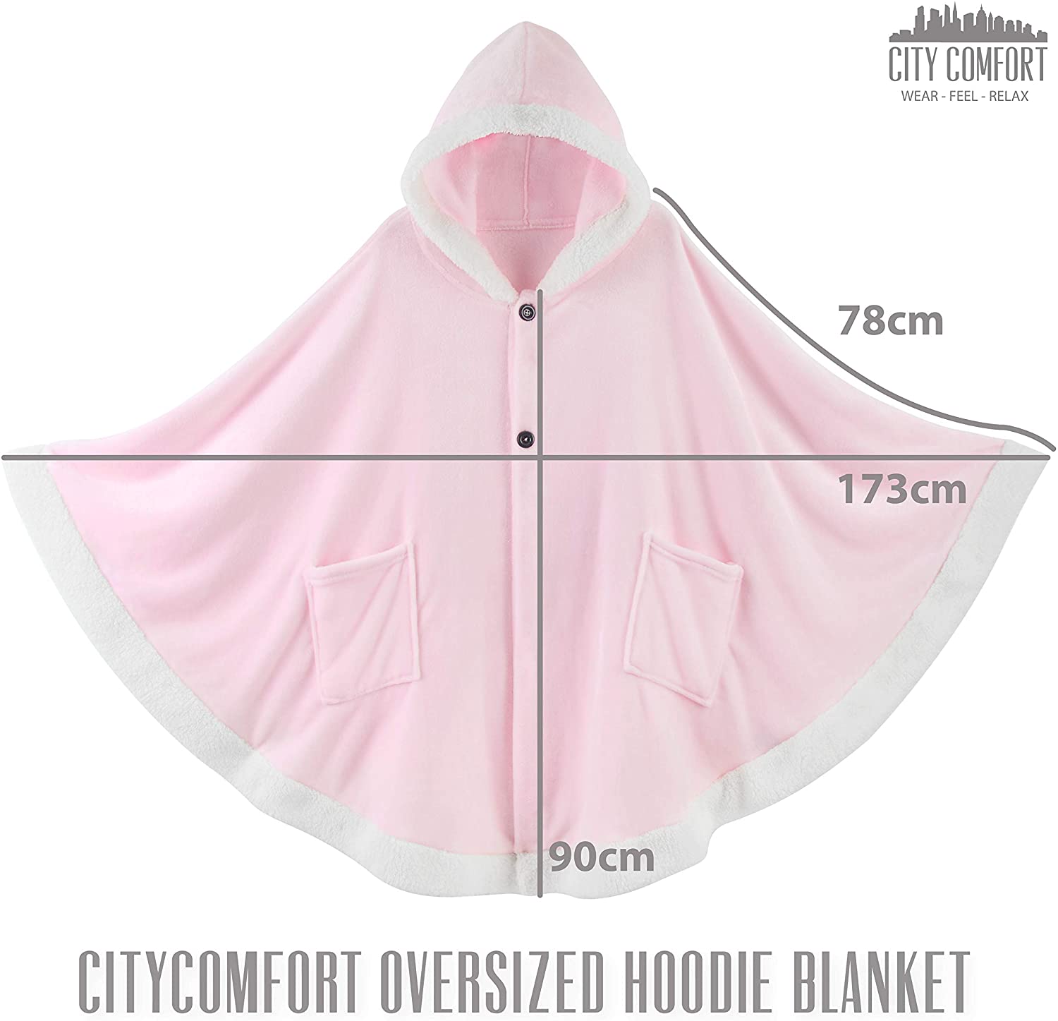 CityComfort Blanket Hoodie For Women Snuggle Sherpa Oversized Hoodie Blanket - Get Trend