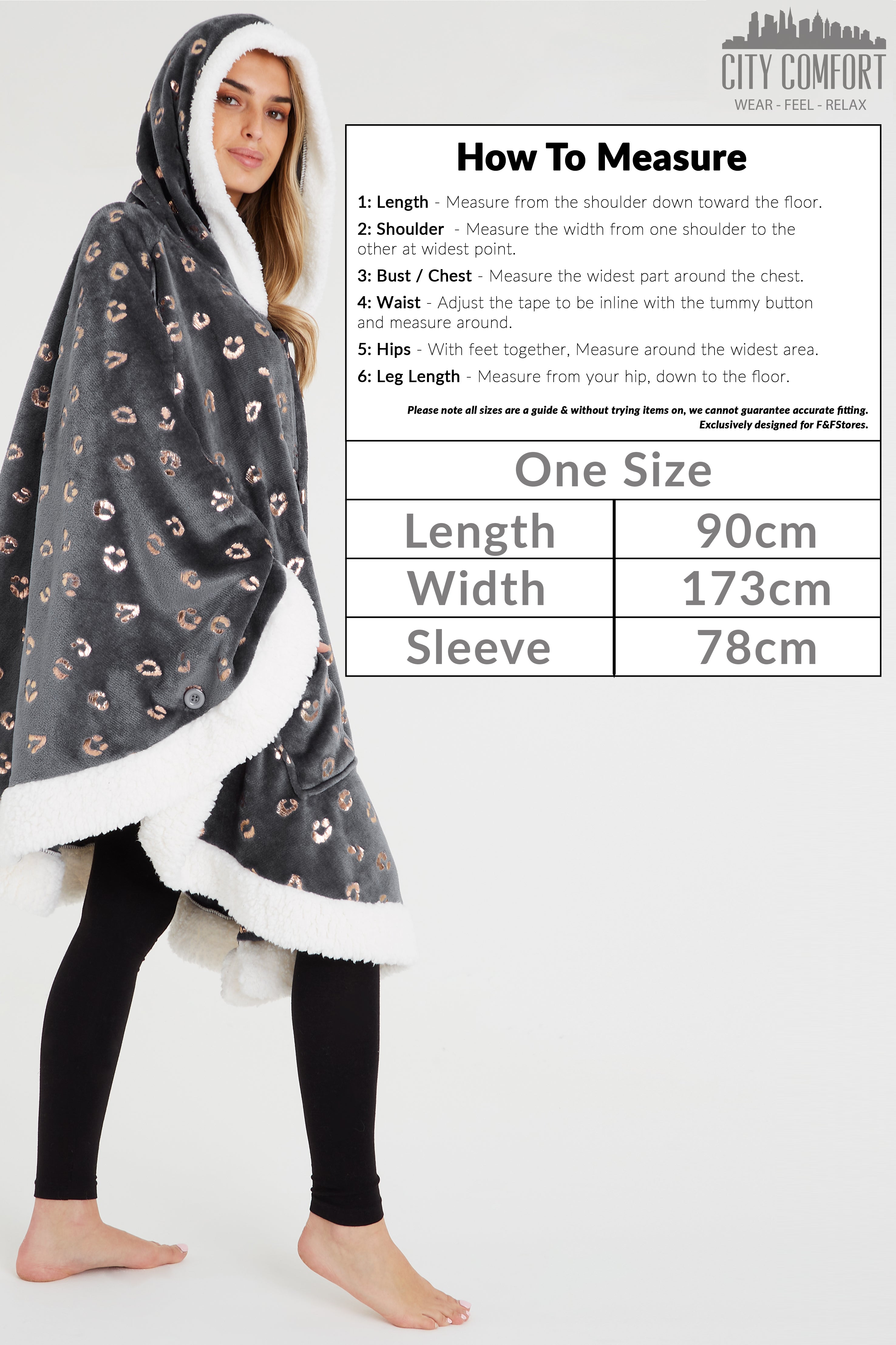 CityComfort Blanket Hoodie For Women Snuggle Sherpa Oversized Hoodie Blanket - Get Trend