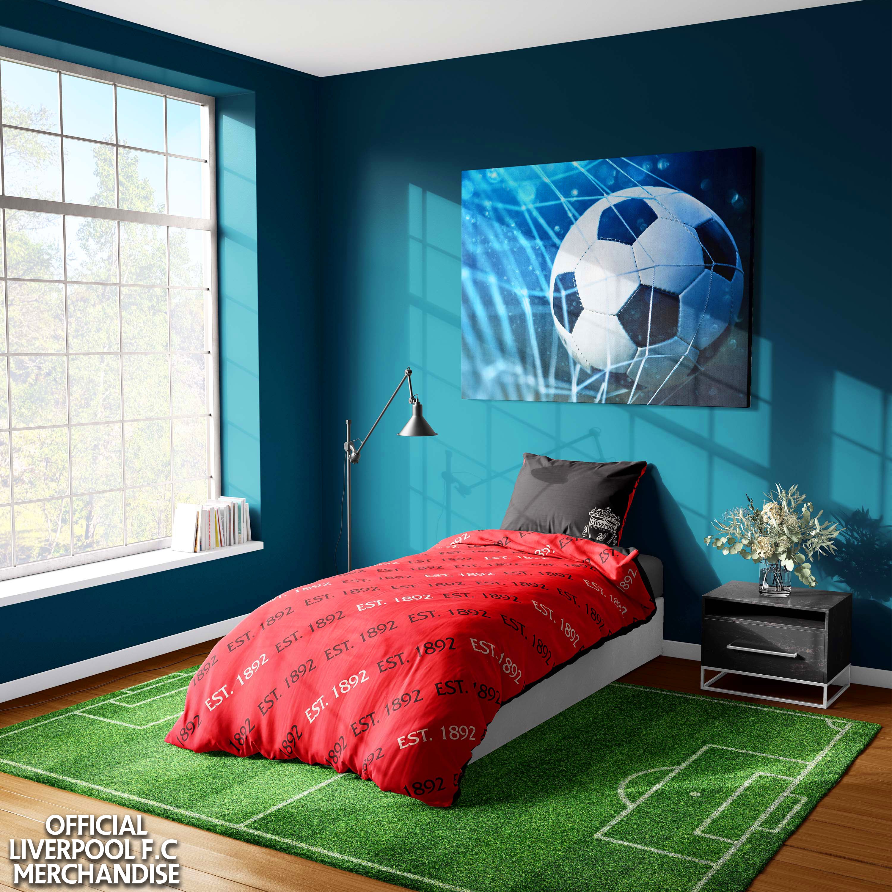 Liverpool F.C. Bedding & Linen, Single Duvet Set with Pillowcases, Football Gifts - Get Trend