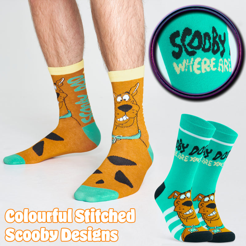 Scooby Doo Mens Socks, Crew Socks Multipack