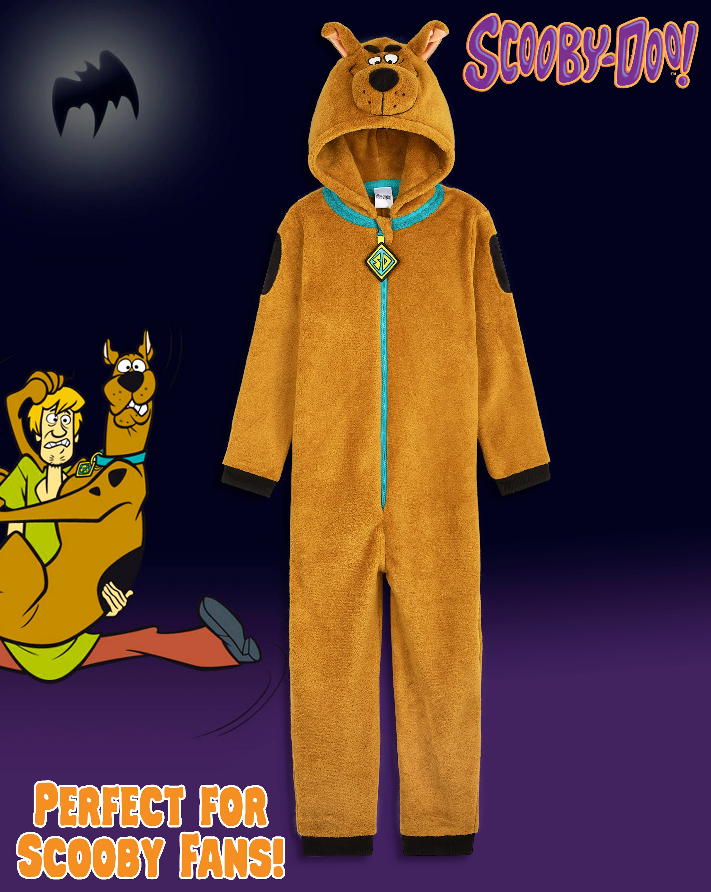 Scooby Doo Boys Pyjamas, 3D Hooded Onesie Boys Teens, Fleece Pyjamas for Kids - Get Trend