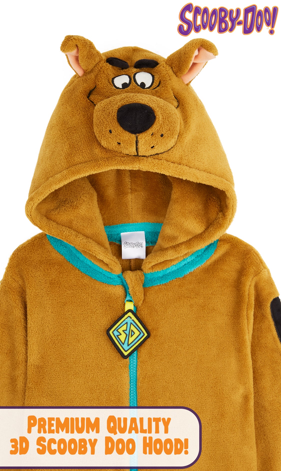 Scooby Doo Boys Pyjamas, 3D Hooded Onesie Boys Teens, Fleece Pyjamas for Kids - Get Trend