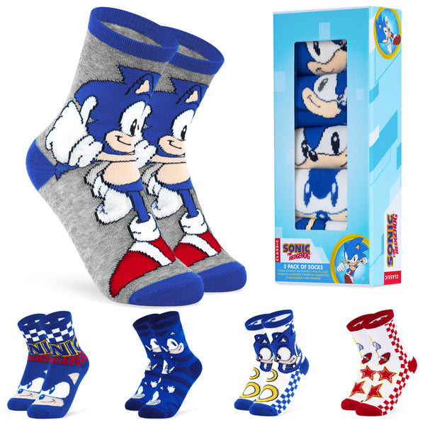 Sonic The Hedgehog Boys Socks, 5 Pack Crew Socks