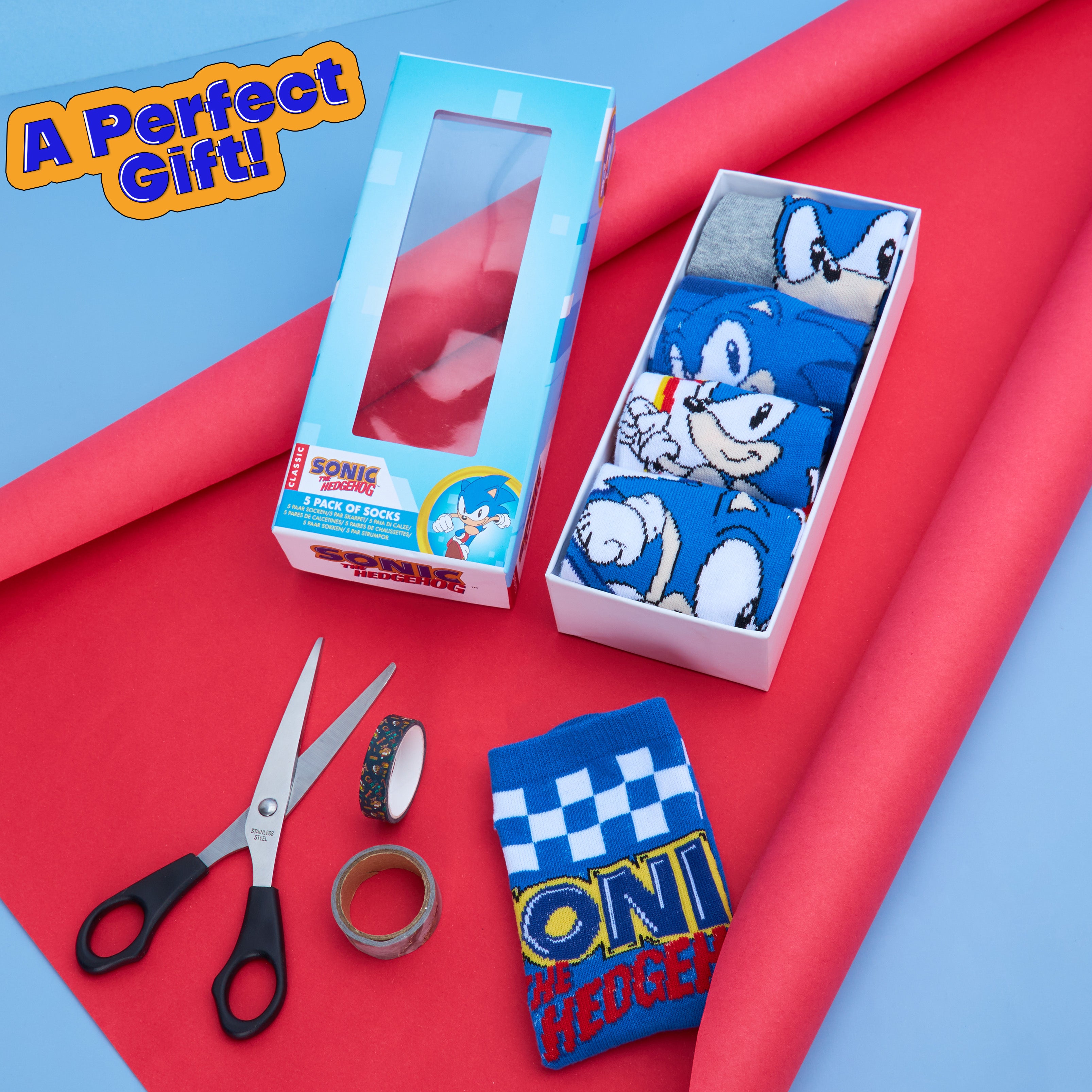 Sonic The Hedgehog Boys Socks, 5 Pack Crew Socks - Get Trend