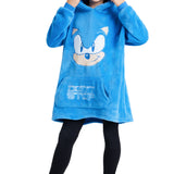 Sonic The Hedgehog Oversized Hoodie Blanket for Kids, Sonic Gifts for Boys (Blue) - Get Trend