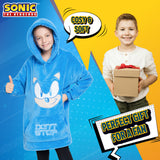 Sonic The Hedgehog Oversized Hoodie Blanket for Kids, Sonic Gifts for Boys (Blue) - Get Trend