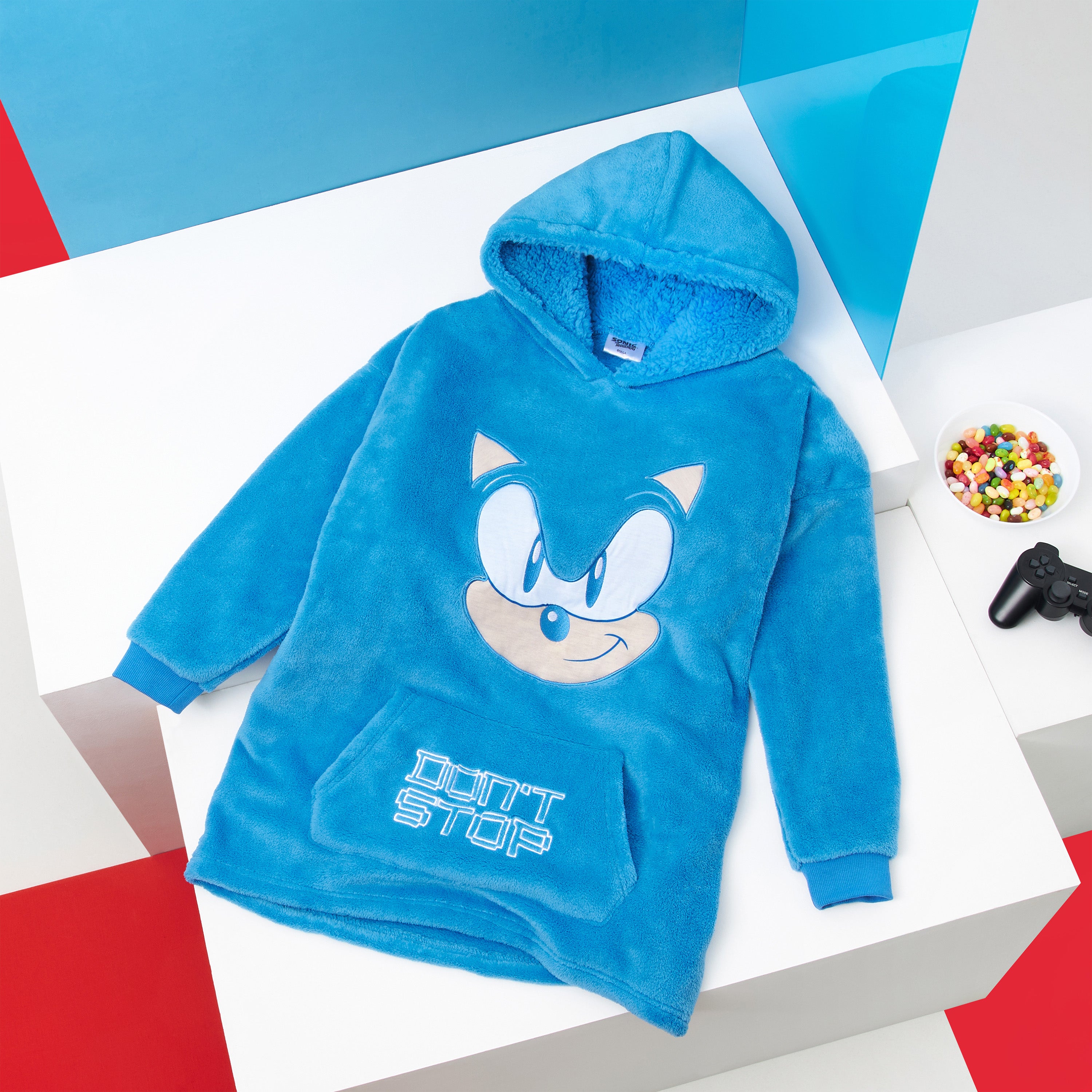 Sonic The Hedgehog Oversized Hoodie Blanket for Kids, Sonic Gifts for Boys (Blue) - Get Trend