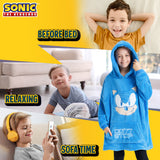 Sonic The Hedgehog Oversized Hoodie Blanket for Kids, Sonic Gifts for Boys (Blue) - Get Trend