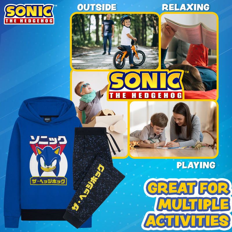 Sonic The Hedgehog Boys Tracksuit, Hoodie and Joggers Set for Kids - Get Trend