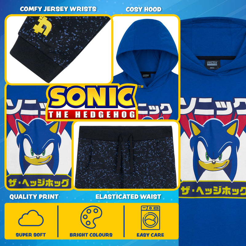 Sonic The Hedgehog Boys Tracksuit, Hoodie and Joggers Set for Kids