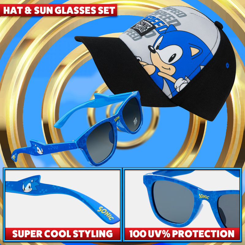 Sonic The Hedgehog Baseball Cap and Kids Sunglasses