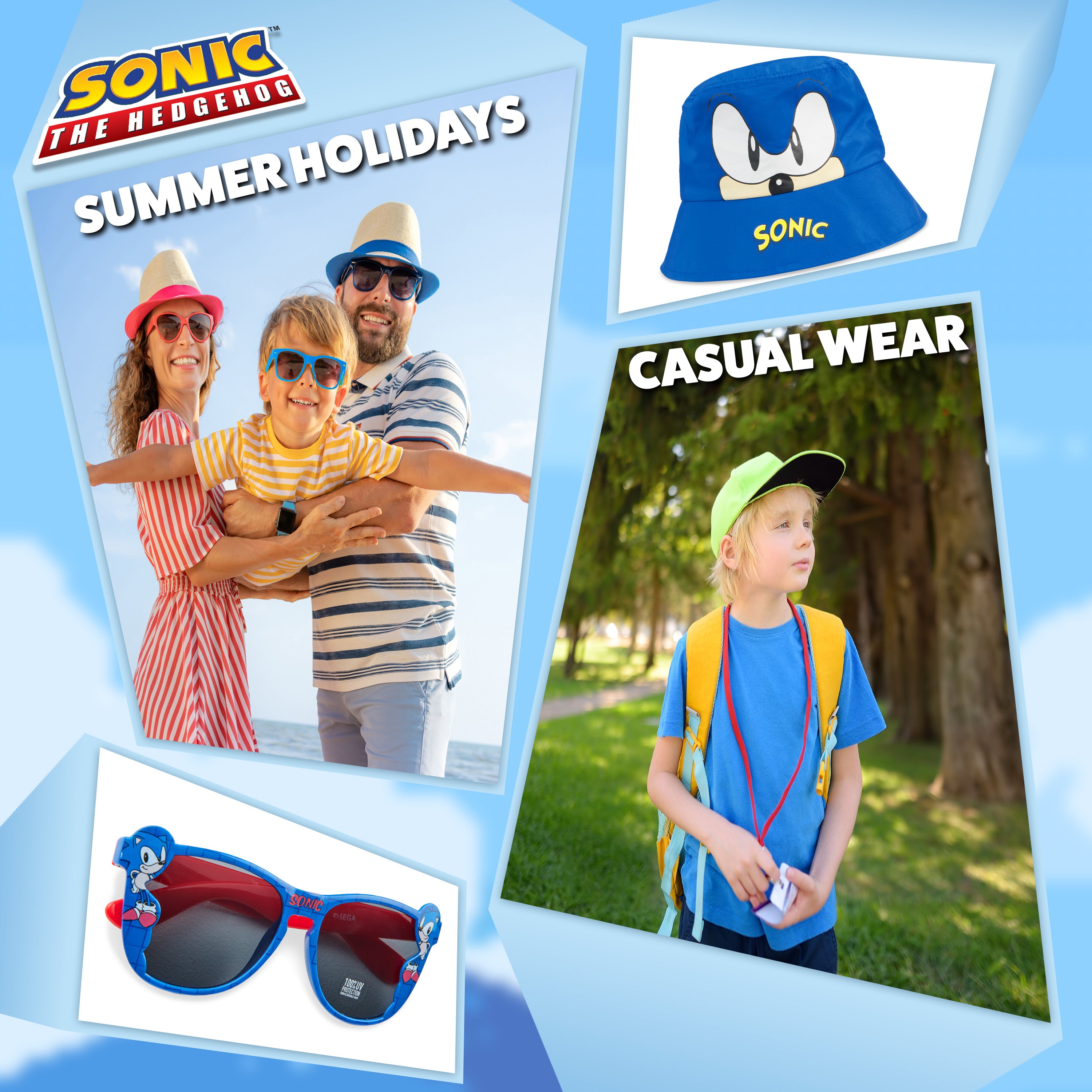 Sonic The Hedgehog Bucket Hat and Kids Sunglasses - Get Trend