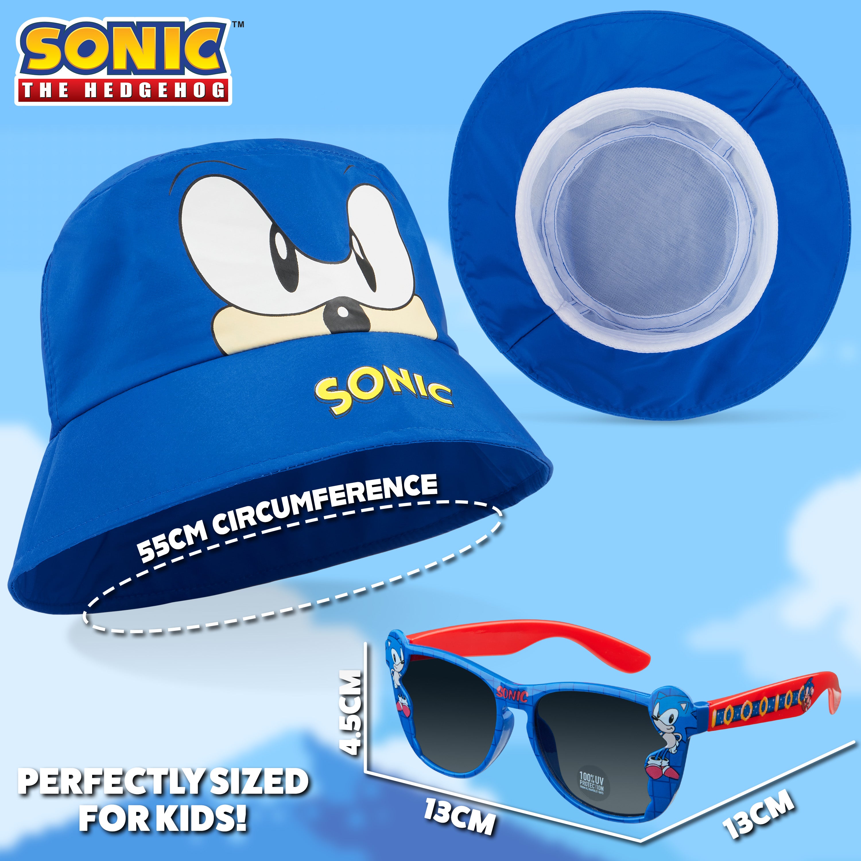 Sonic The Hedgehog Bucket Hat and Kids Sunglasses - Get Trend