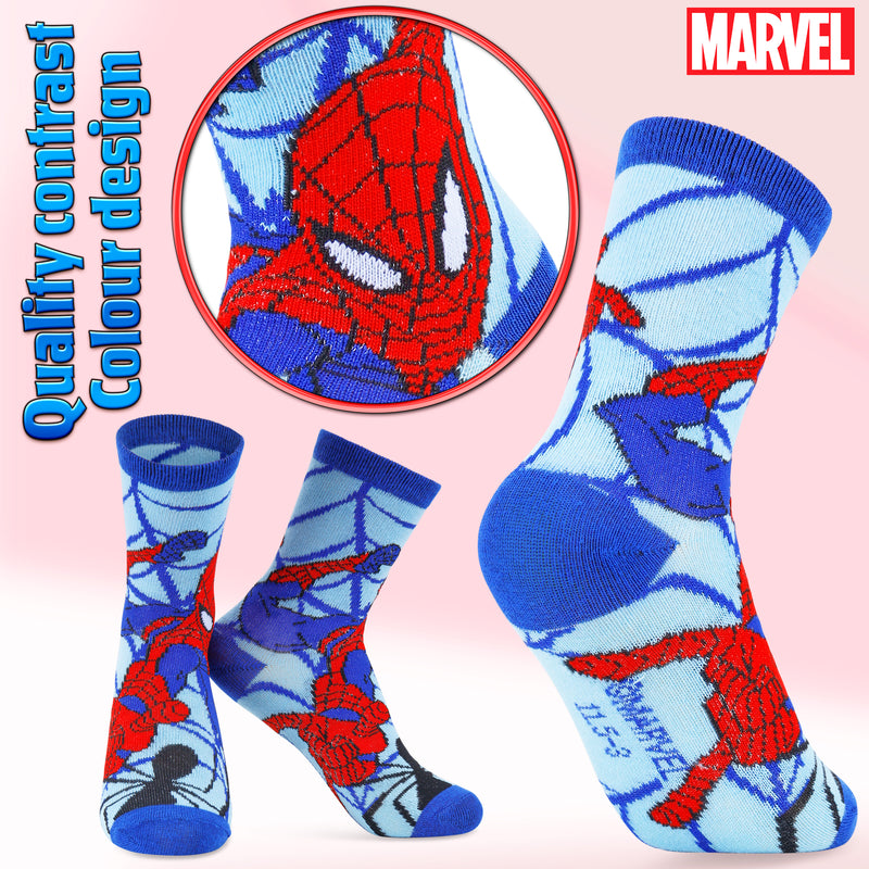 Marvel Boys Socks, Spiderman Multipack Crew Socks - Get Trend