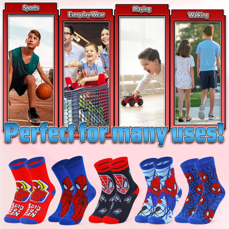 Marvel Boys Socks, Spiderman Multipack Crew Socks - Get Trend