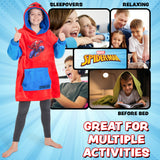 Marvel Spiderman Oversized Blanket Hoodie for Kids and Teens - Get Trend