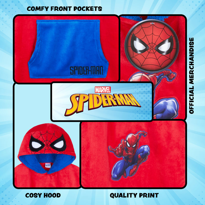 Marvel Spiderman Oversized Blanket Hoodie for Kids and Teens