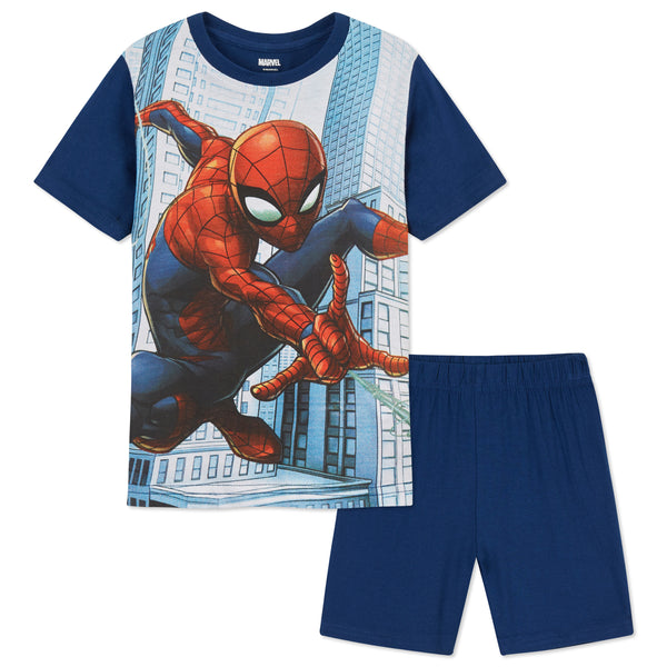 Marvel Spiderman Boys Pyjamas - Kids Superhero Short PJs - Get Trend
