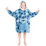 Stitch Flowers Disney Hoodie, Fleece Oversized Hoodie Blanket, Stitch Disney Gifts - Get Trend