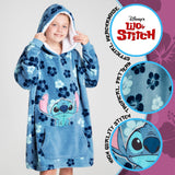 Stitch Flowers Disney Hoodie, Fleece Oversized Hoodie Blanket, Stitch Disney Gifts - Get Trend