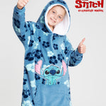 Stitch Flowers Disney Hoodie, Fleece Oversized Hoodie Blanket, Stitch Disney Gifts - Get Trend