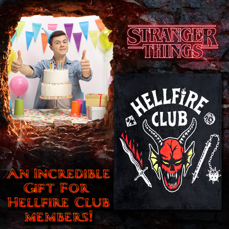 Stranger Things Blanket Throw Bedroom Accessories Fleece Blanket - Hellfire Club
