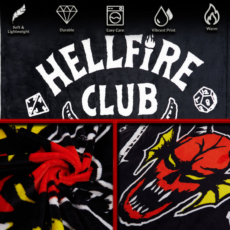 Stranger Things Blanket Throw Bedroom Accessories Fleece Blanket - Hellfire Club - Get Trend