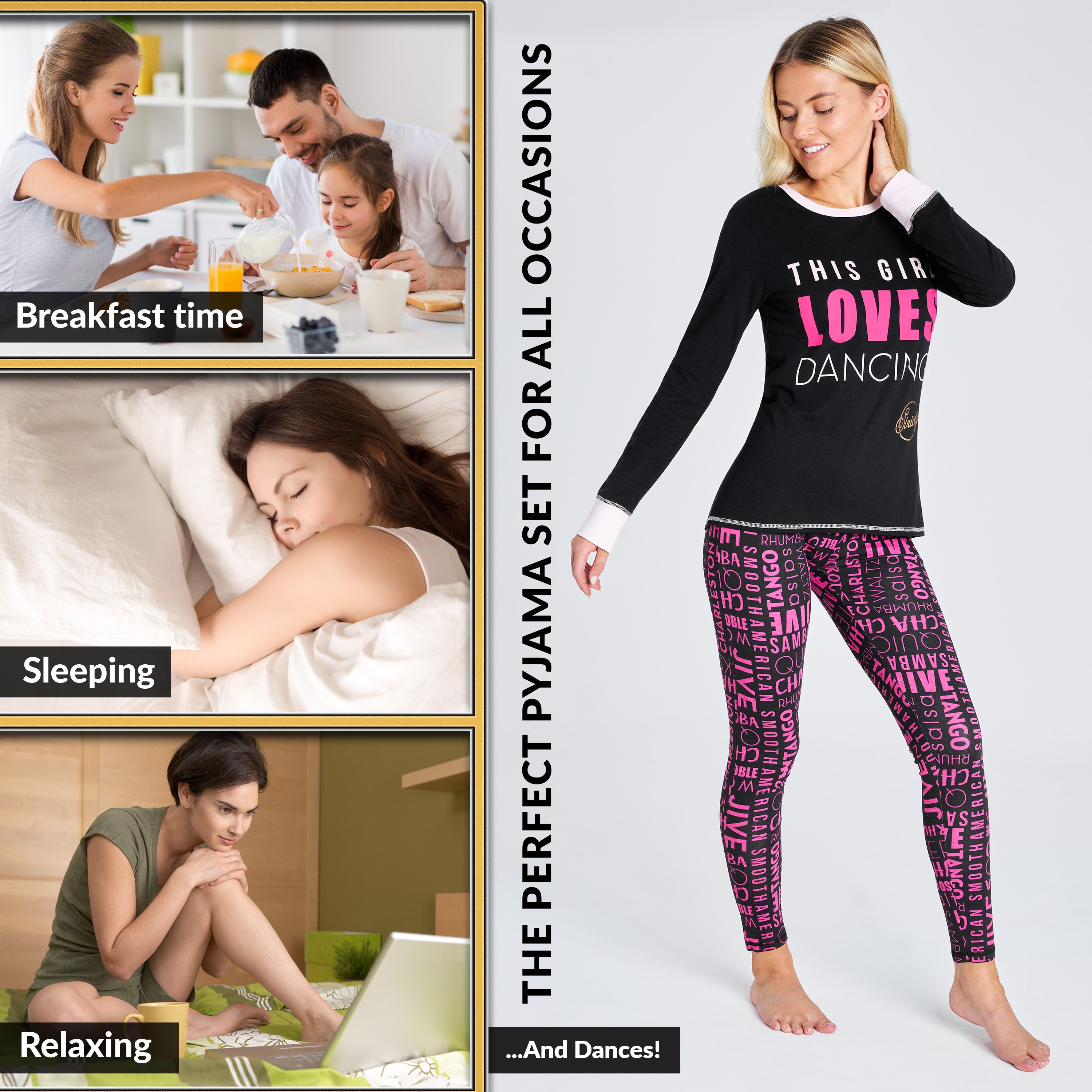 Strictly Come Dancing Ladies Pyjamas - Long Sleeve Pyjama Sets - Get Trend