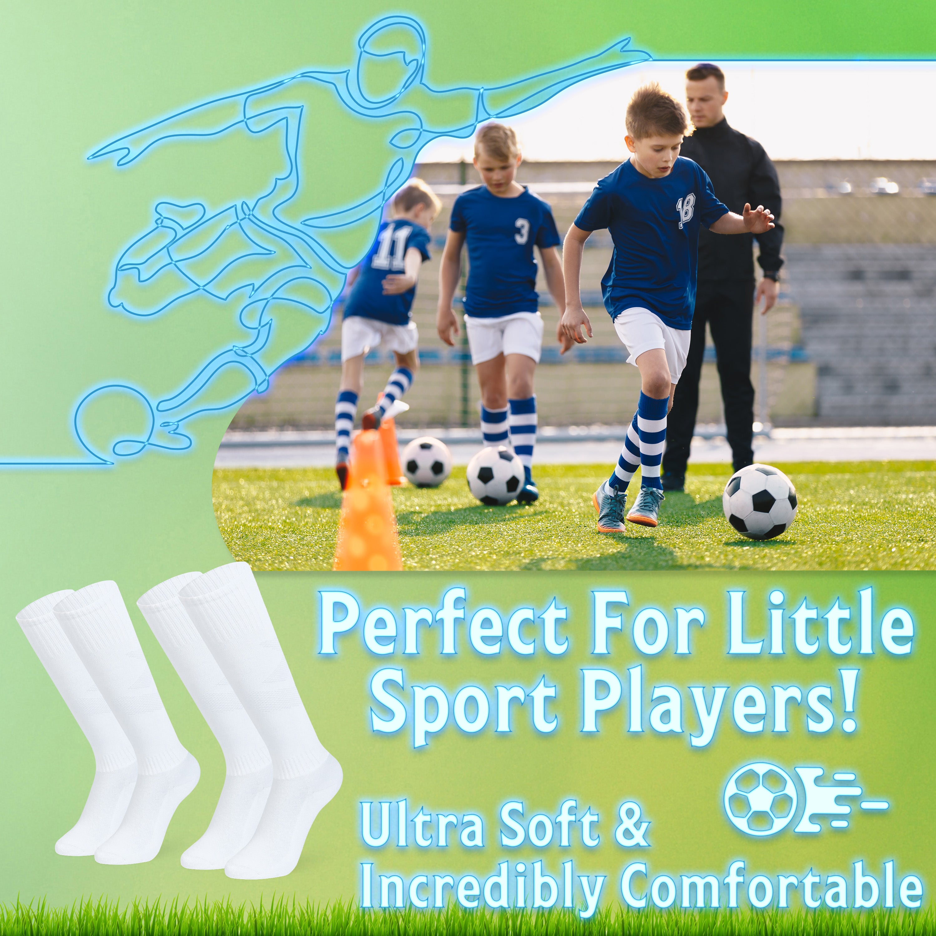 CityComfort Knee High Socks for Boys Girls 2 Pack - Get Trend