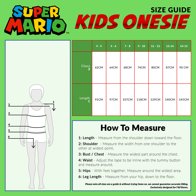 Super Mario Boys Onesie, Fleece Pyjamas, Gifts for Gamers Boys Teens - Get Trend