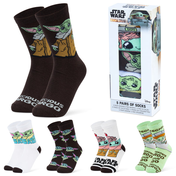 Disney The Mandalorian Socks Women, Multipack Baby Yoda Crew Socks - Get Trend