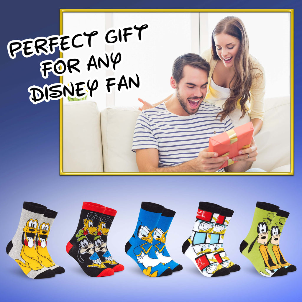 Disney Mens Socks, Novelty Socks Mickey Mouse 5 Pack Socks