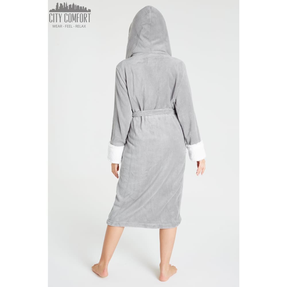 Citycomfort Fluffy Dressing Gown Super Soft Fleece with Hood for Women Dressing Gown Citycomfort £20.99