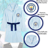 Manchester City F.c. Boys Dressing Gown Kids Hooded Robe Football Gifts Dressing Gown Manchester City F.c. £15.49