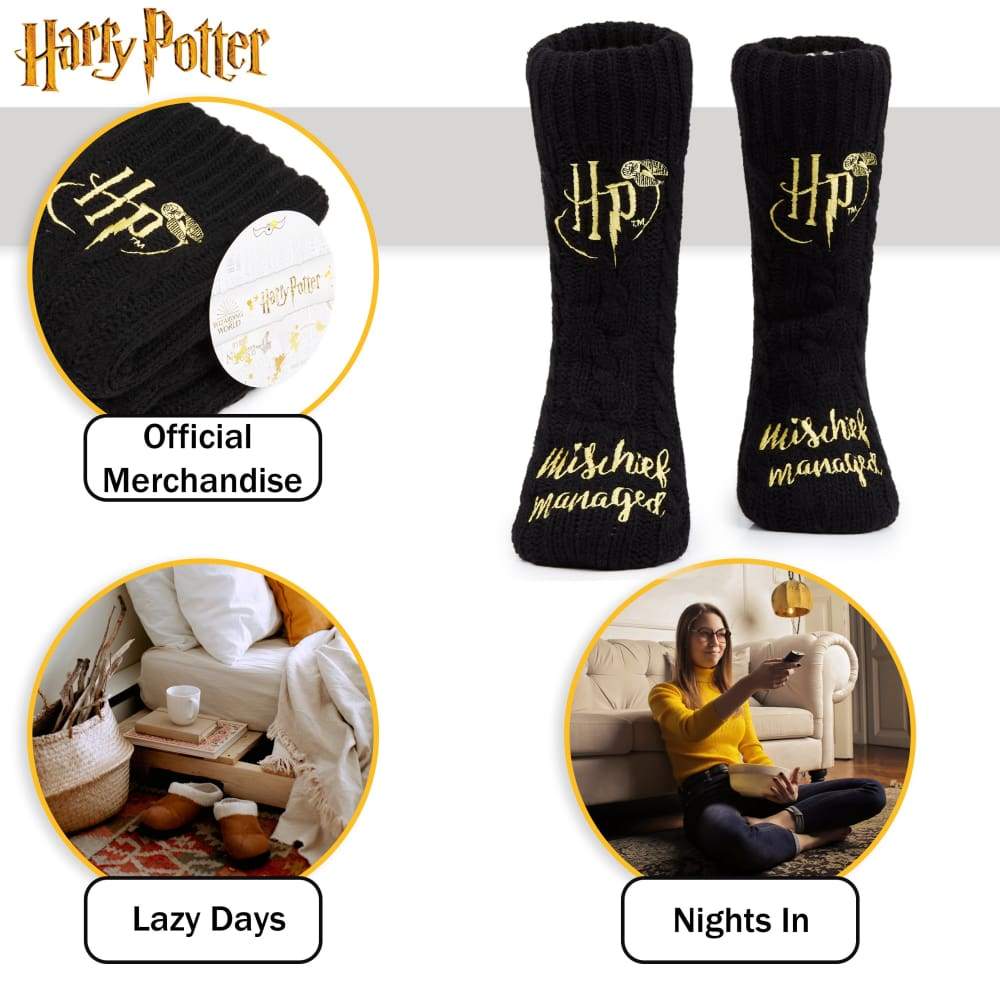 Harry Potter Slipper Socks Women Knitted Fluffy Socks Harry Potter Gifts Socks and Slippers Harry Potter £12.29