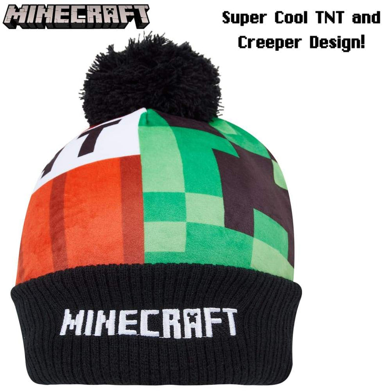 Minecraft Hat Scarf and Gloves Set Boys Gaming Gifts for Boys Hat Scarf Gloves Set Minecraft £13.49