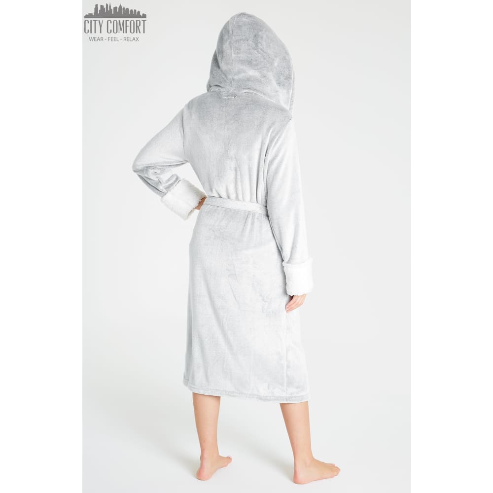 Citycomfort Fluffy Dressing Gown Super Soft Fleece with Hood for Women Dressing Gown Citycomfort £20.99