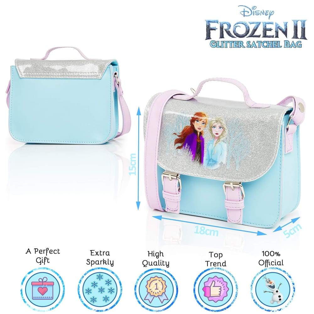 Disney Frozen Handbag Glitter Satchel Bag with Anna and Elsa for Girls Shoulder Bag Frozen £16.49