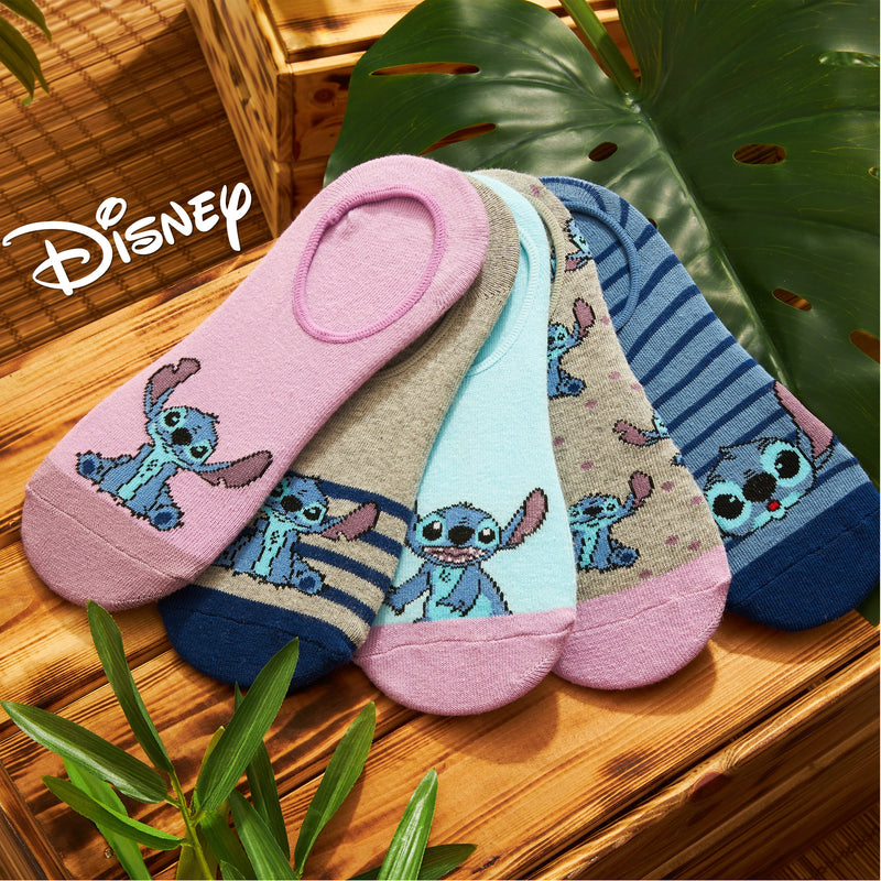 Disney Invisible Socks, Trainer Socks, 5 x No Show Socks, Stitch Disne