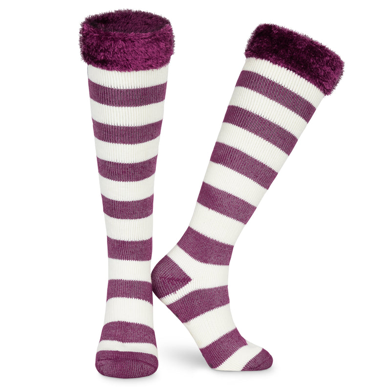 CityComfort Slipper Socks for Women, Knee High Socks Non Slip, Long Fluffy Socks