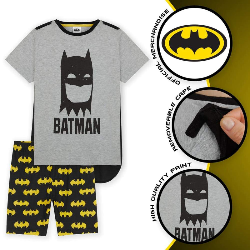 Dc Comics Batman Boys Pyjamas Superhero Kids Pjs with Batman Cape Kids Gifts Pyjama Dc Comics £11.49