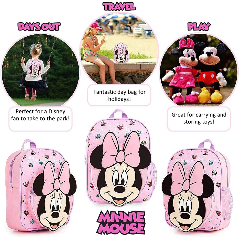 Disney Minnie Mouse 3d Pink Backpack for Girls Disney Ideal Cute Gifts for Girls Backpack City Comfort £10.99 Save 20%