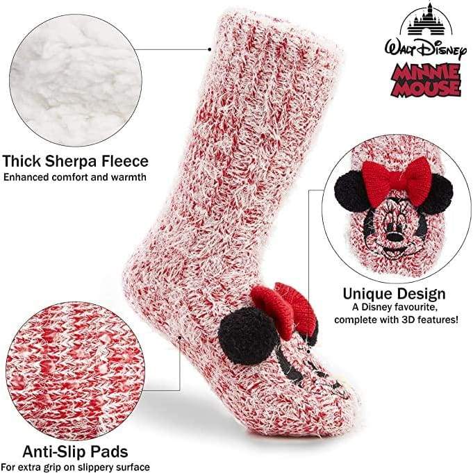 Disney Fluffy Slipper Socks for Women,minnie for Teenage Girls Socks and Slippers Disney £11.95