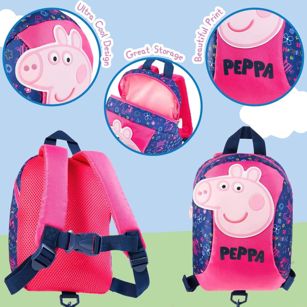 Peppa Pig Backpack with Reins - Safety Reins for Toddlers Girls Backpack Peppa Pig £8.99