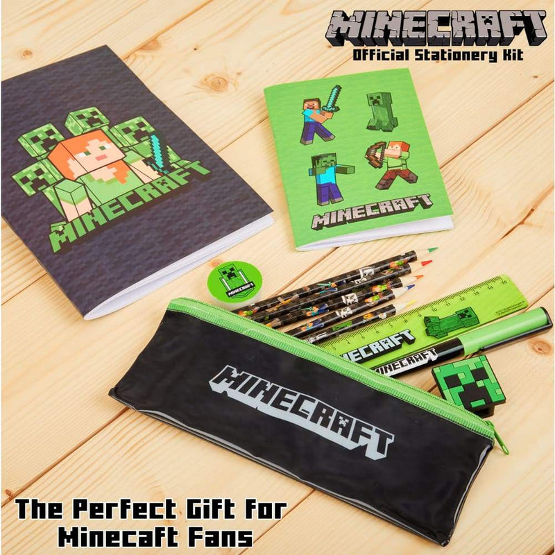 Minecraft Stationery Set back to School Supplies Notebook & Pencil Case Set Stationery Set Minecraft £19.99